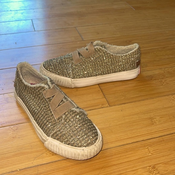 Blowfish Malibu Gold Glitter Slides - Picture 1 of 8